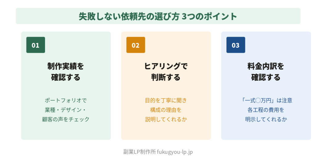 失敗しない依頼先の選び方3つのポイント